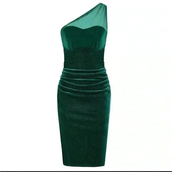 Grace Karin Women Mesh Patchwork Party Dress  Slim High Waist green Party Dress - Picture 1 of 6